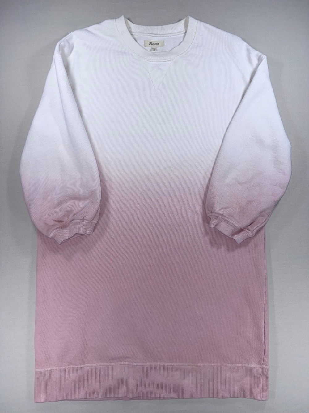 Madewell Dip-Dye Sweatshirt Mini Dress Pink Ombre Medium
